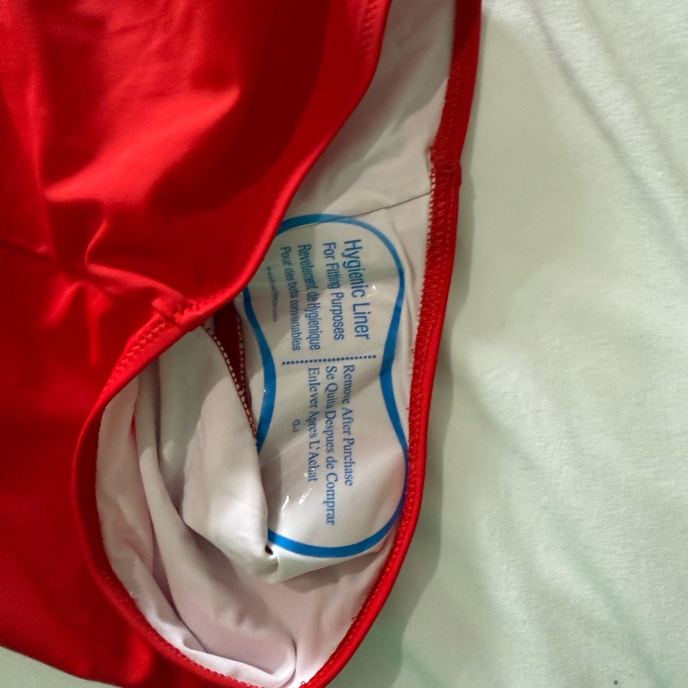 New Solid & Striped Red One Piece Swimsuit With K… - image 7